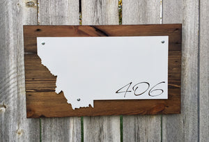 Montana 406 - Cursive Metal Sign