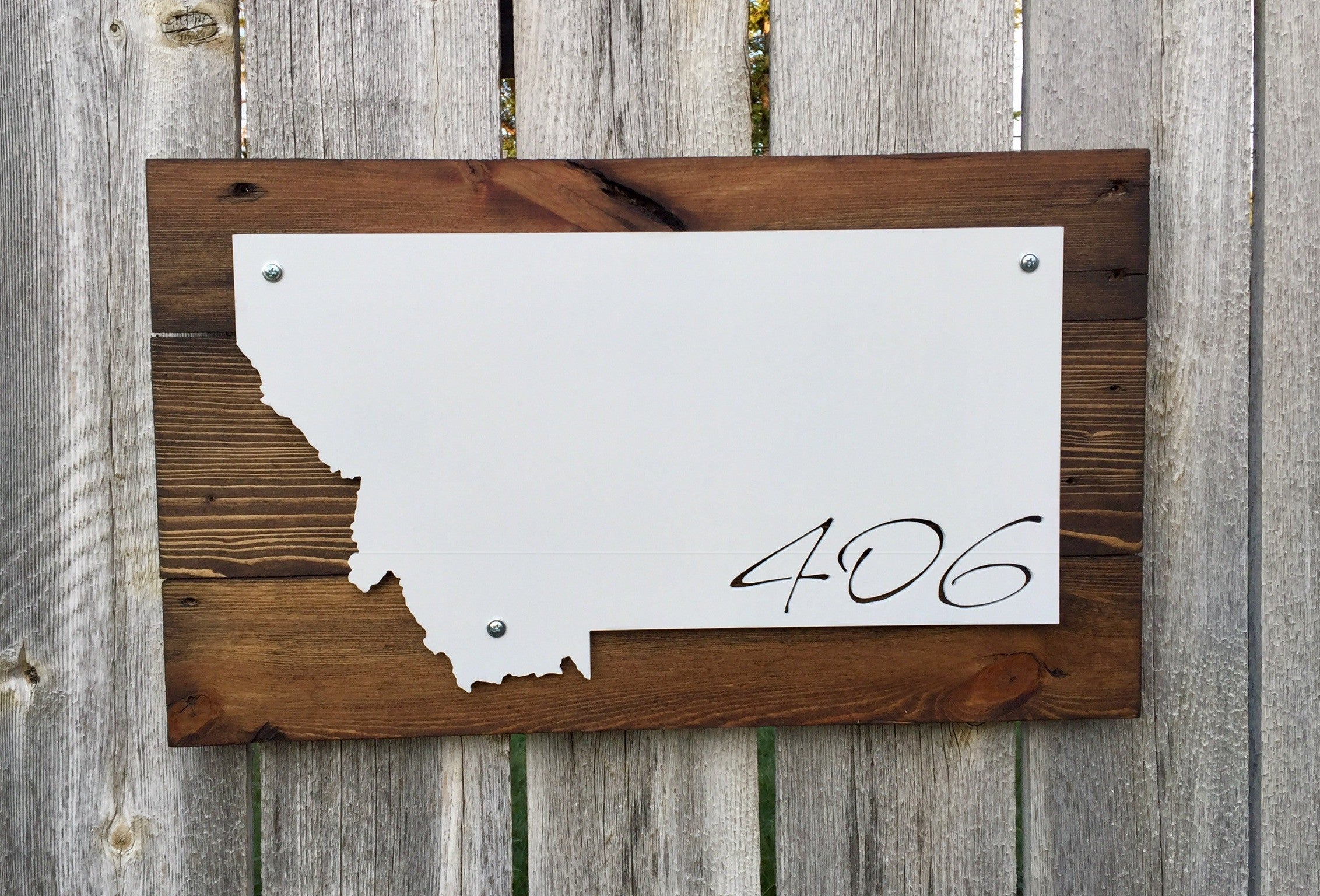 Montana 406 - Cursive Metal Sign