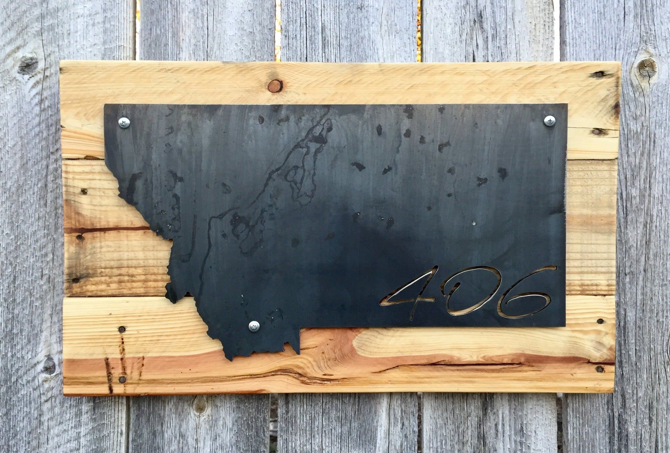 Montana 406 - Cursive Metal Sign
