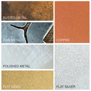 Closeups of metal finish options