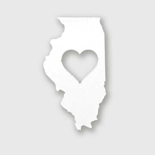 Illinois magnet with heart in center