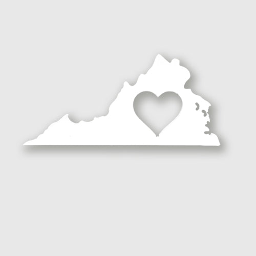 Virginia magnet with heart in center