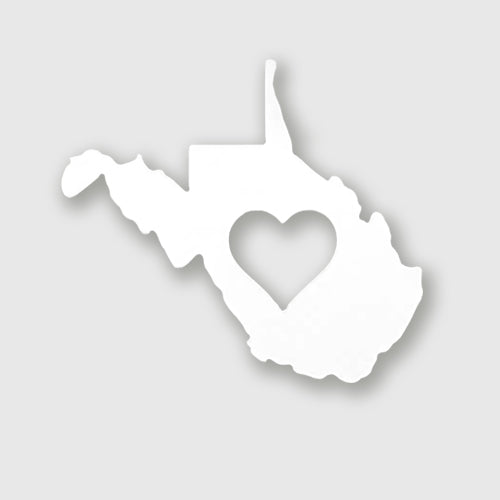 West Virginia magnet with heart in center