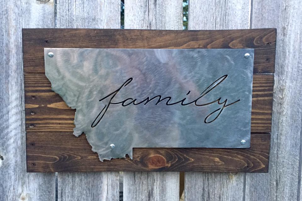 Montana Family Metal Sign