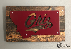 University of Montana Griz Metal Sign
