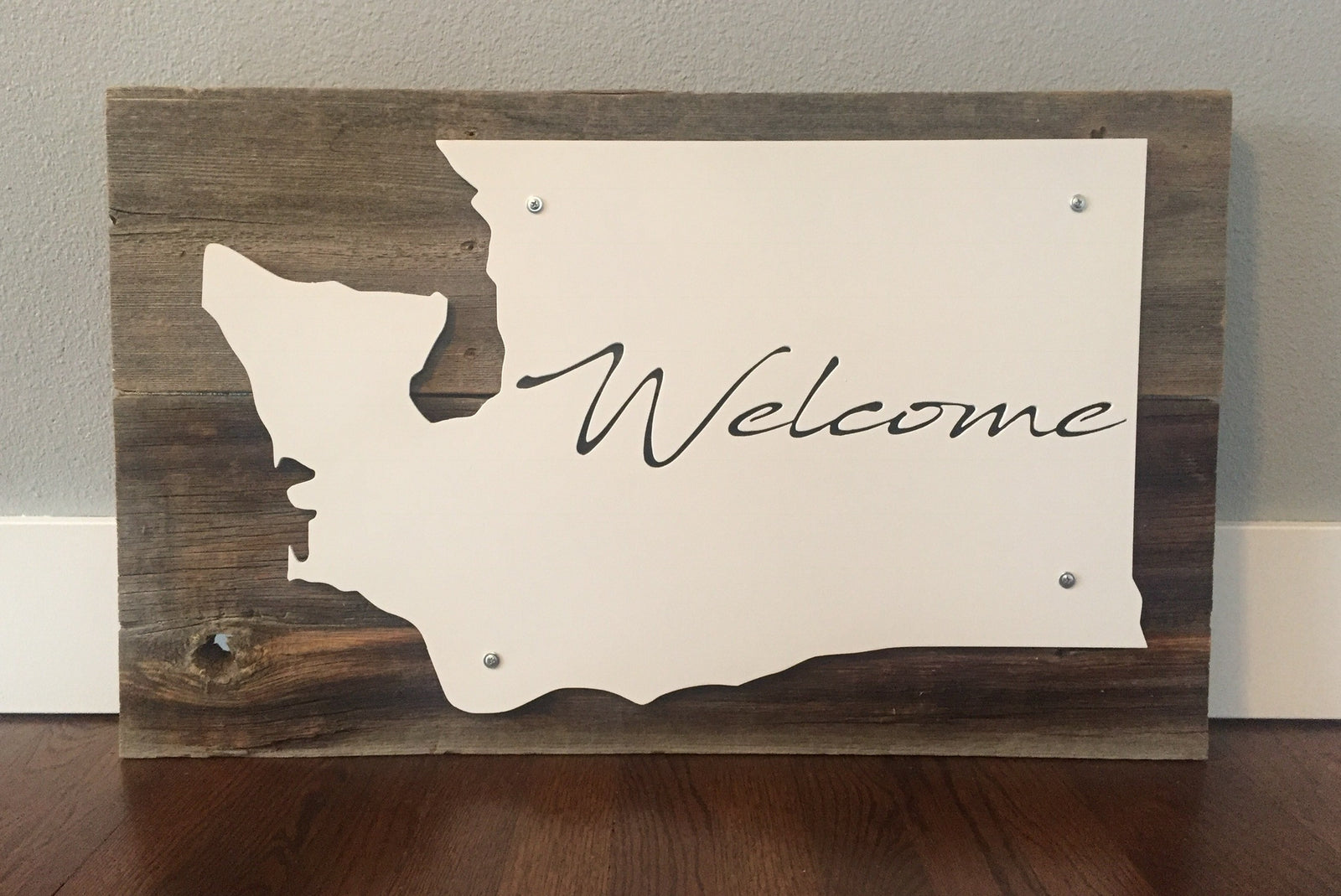 Washington Welcome Metal Sign