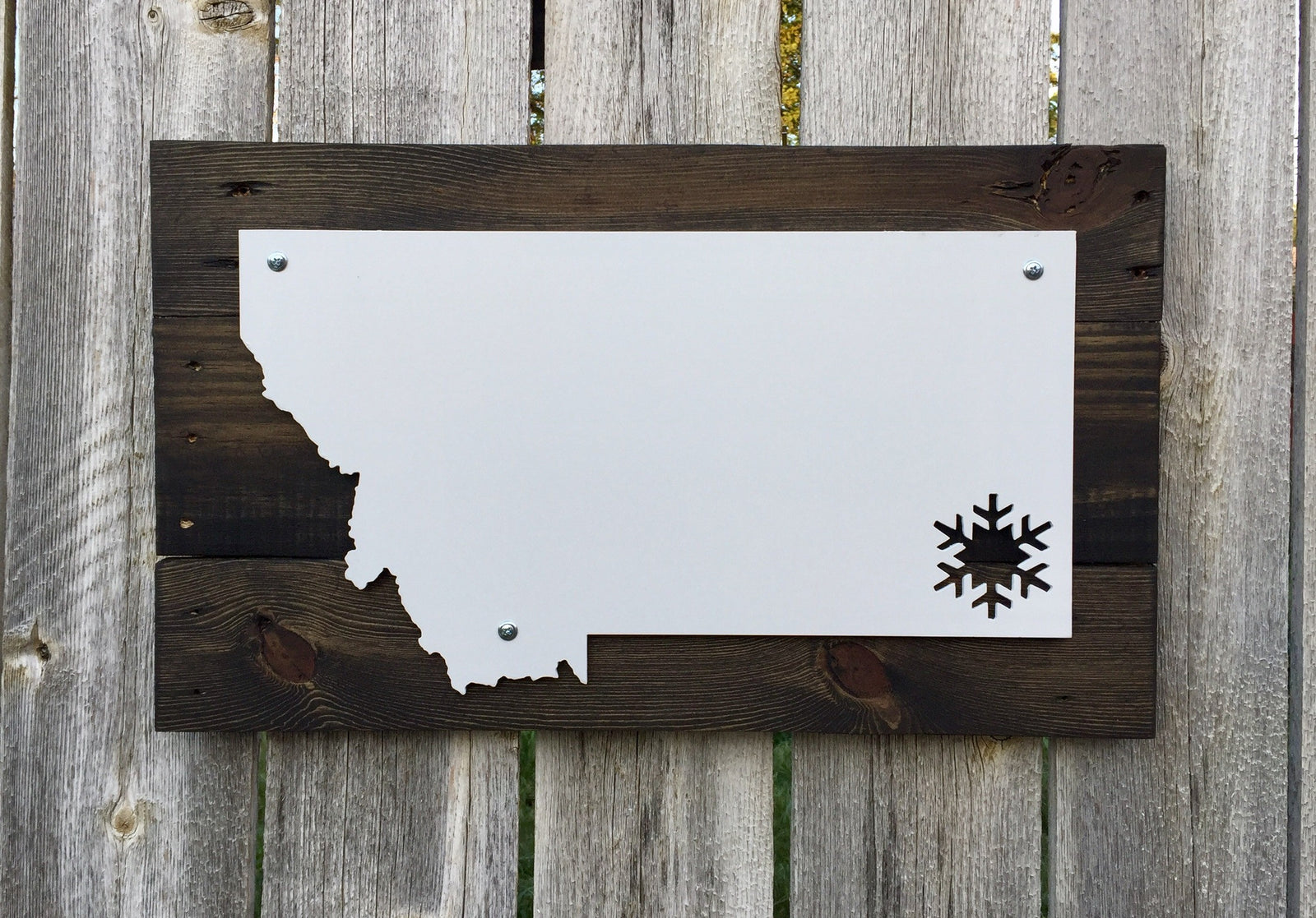 Montana Snowflake Metal Sign