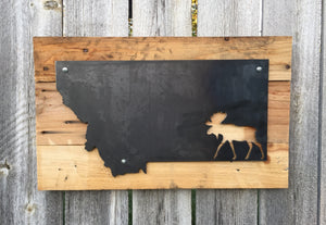 Montana Moose Metal Sign