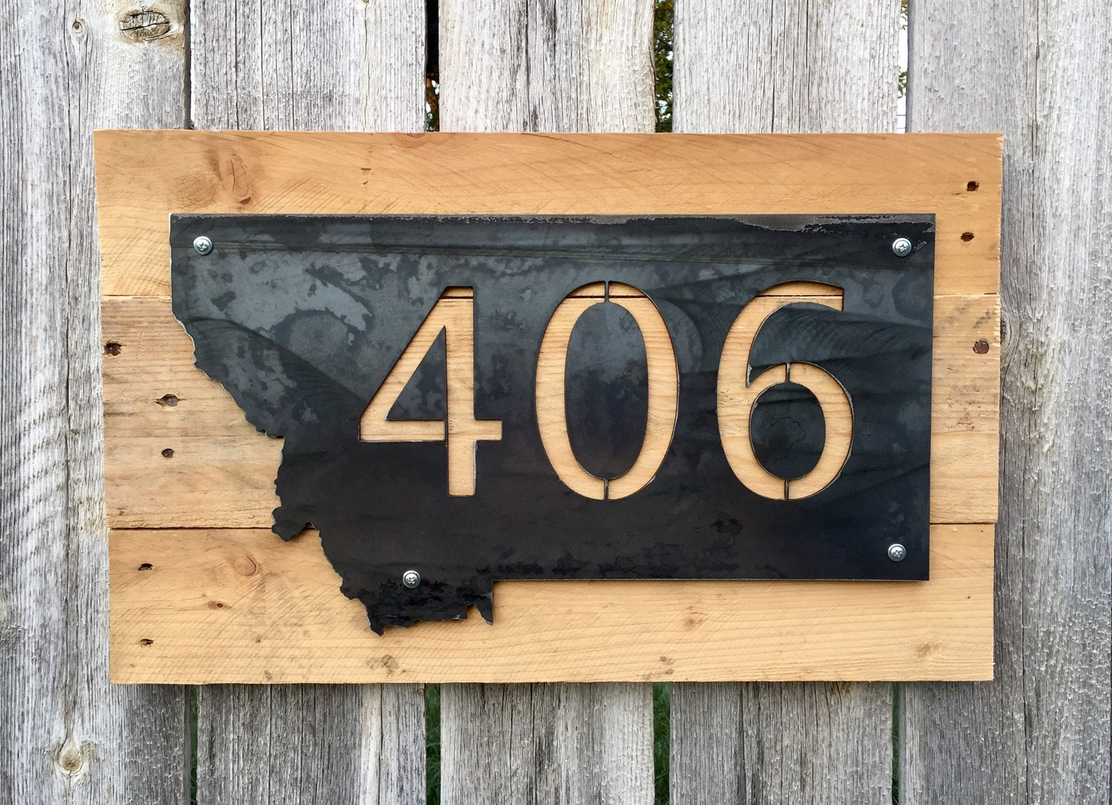 Montana 406 - Block Metal Sign