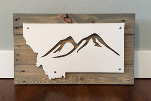 Montana Mountain Metal Sign