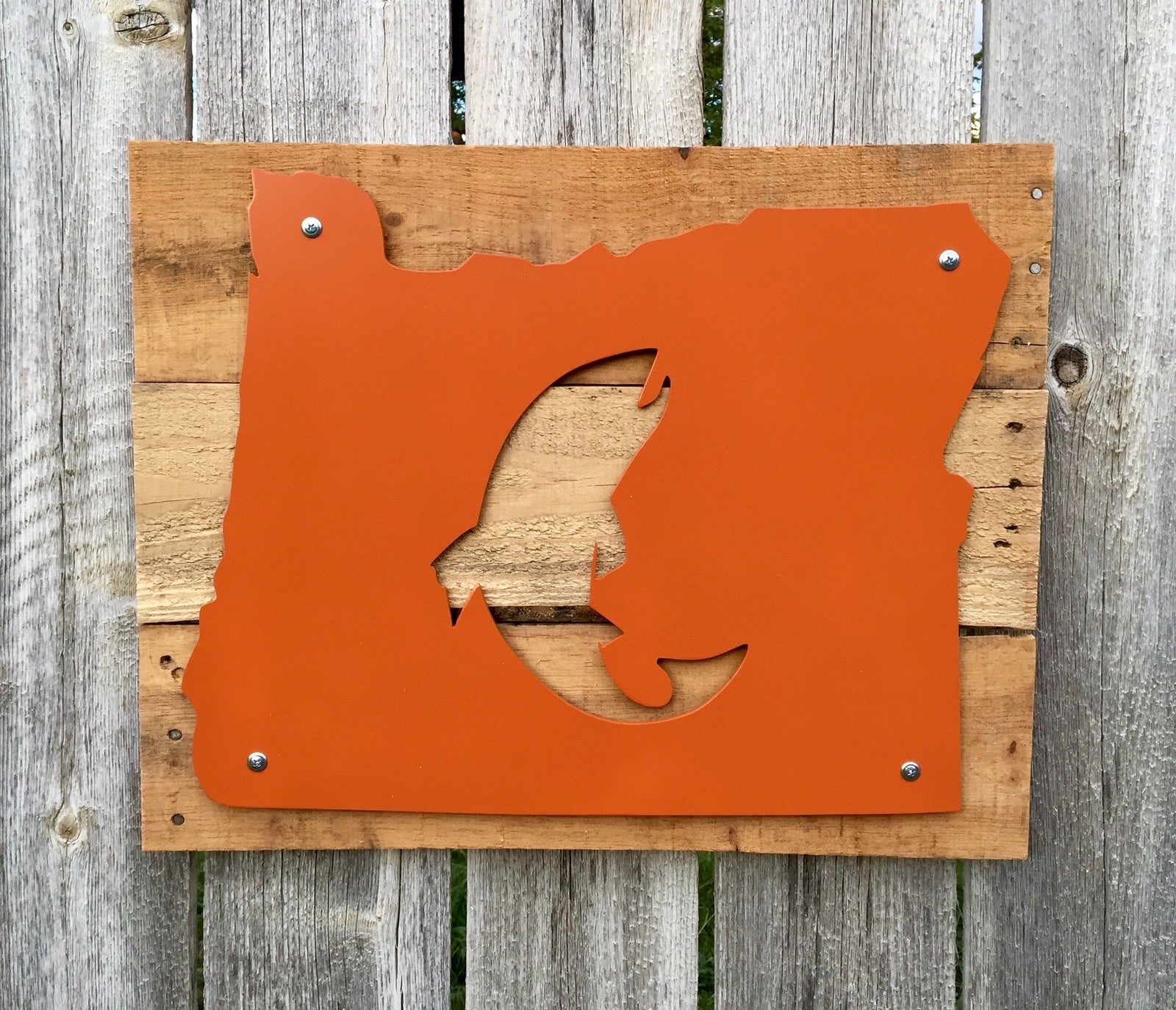 Oregon Fish Metal Sign