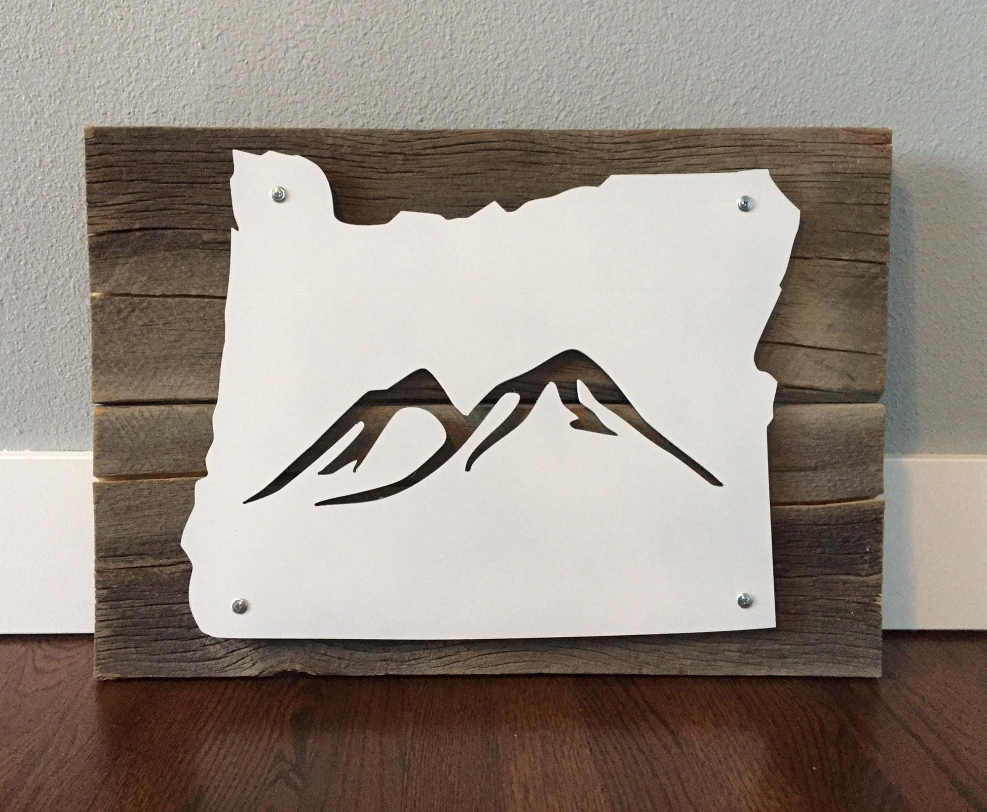 Oregon Mountains Metal Sign