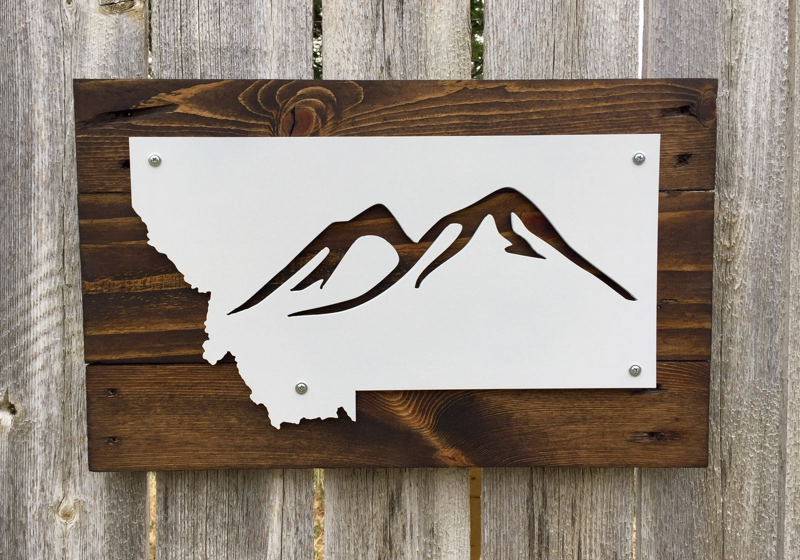 Montana Mountain Metal Sign