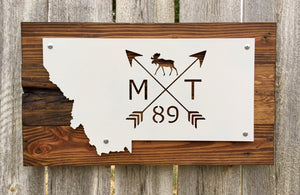 Montana Arrows Metal Sign