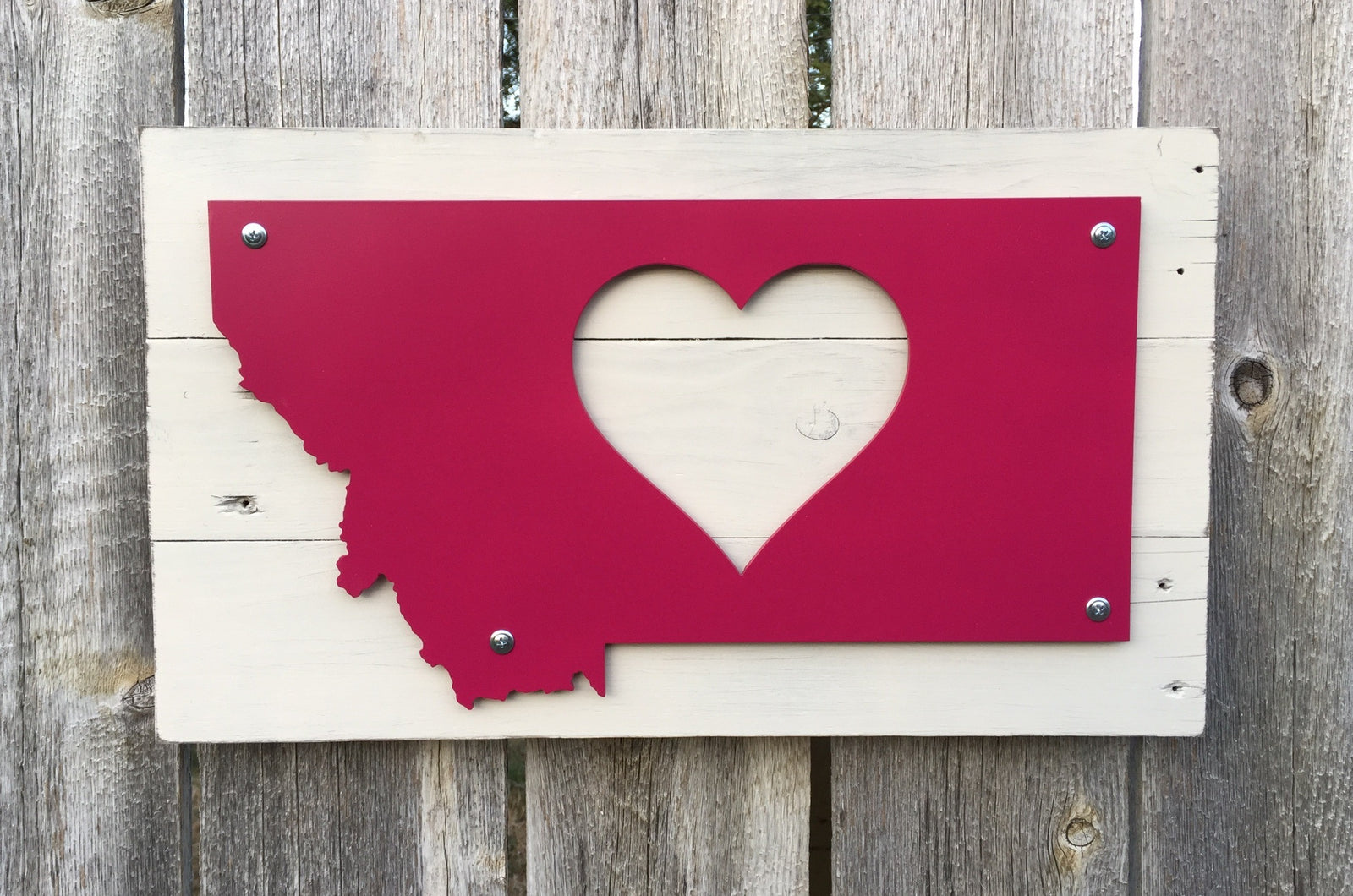 Montana Heart Metal Sign