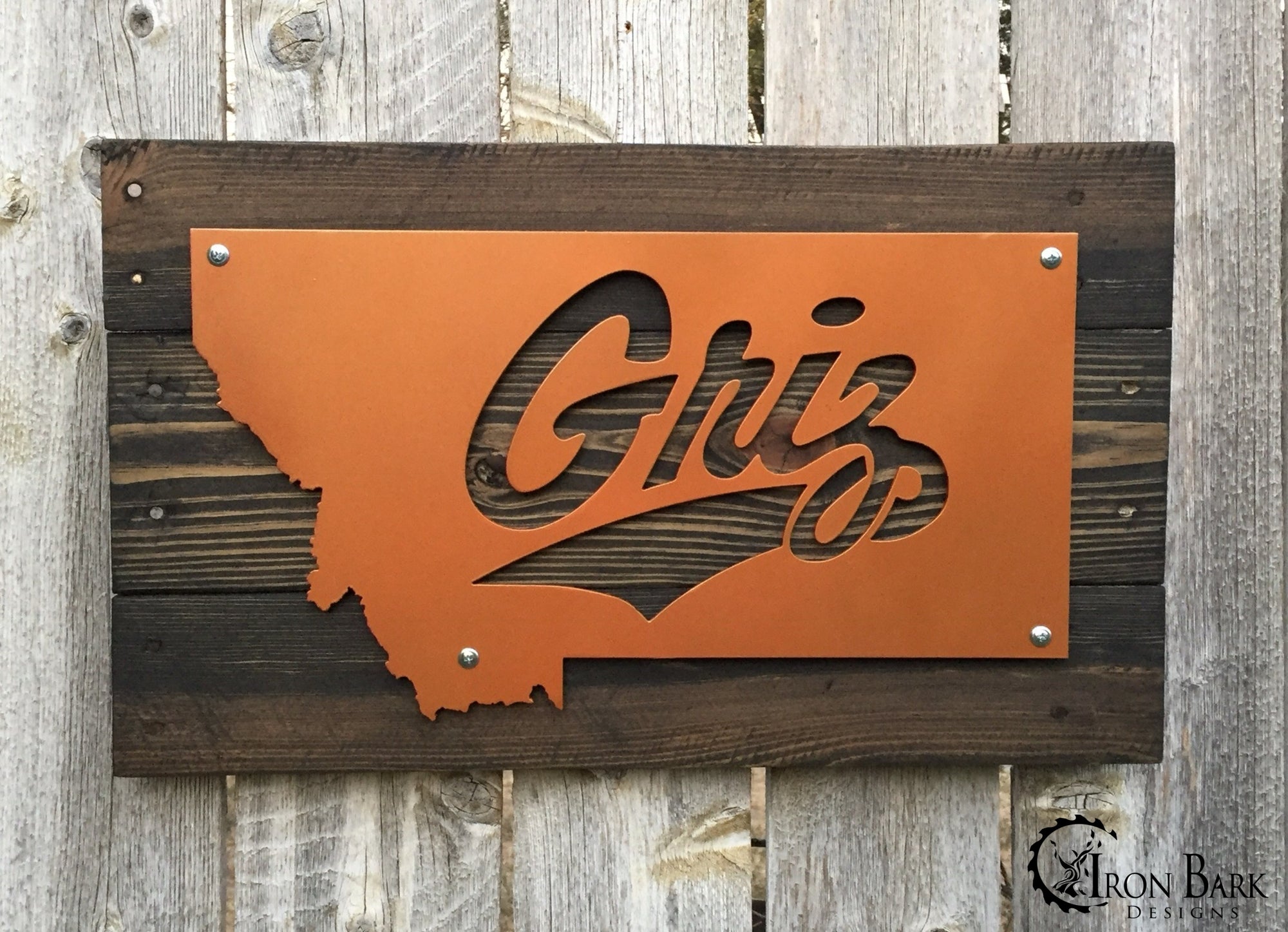 University of Montana Griz Metal Sign - Iron Bark Designs