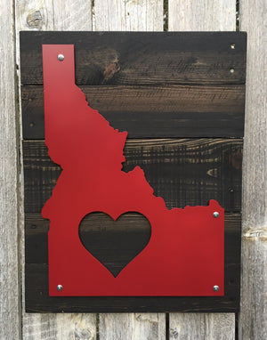 Idaho Heart Metal Sign