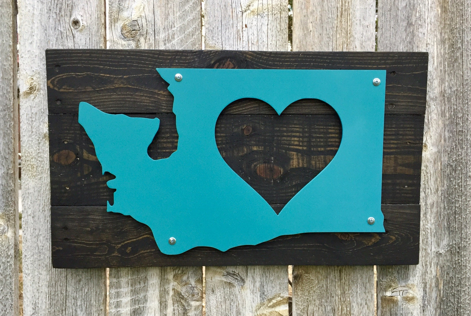 Washington Heart Metal Sign
