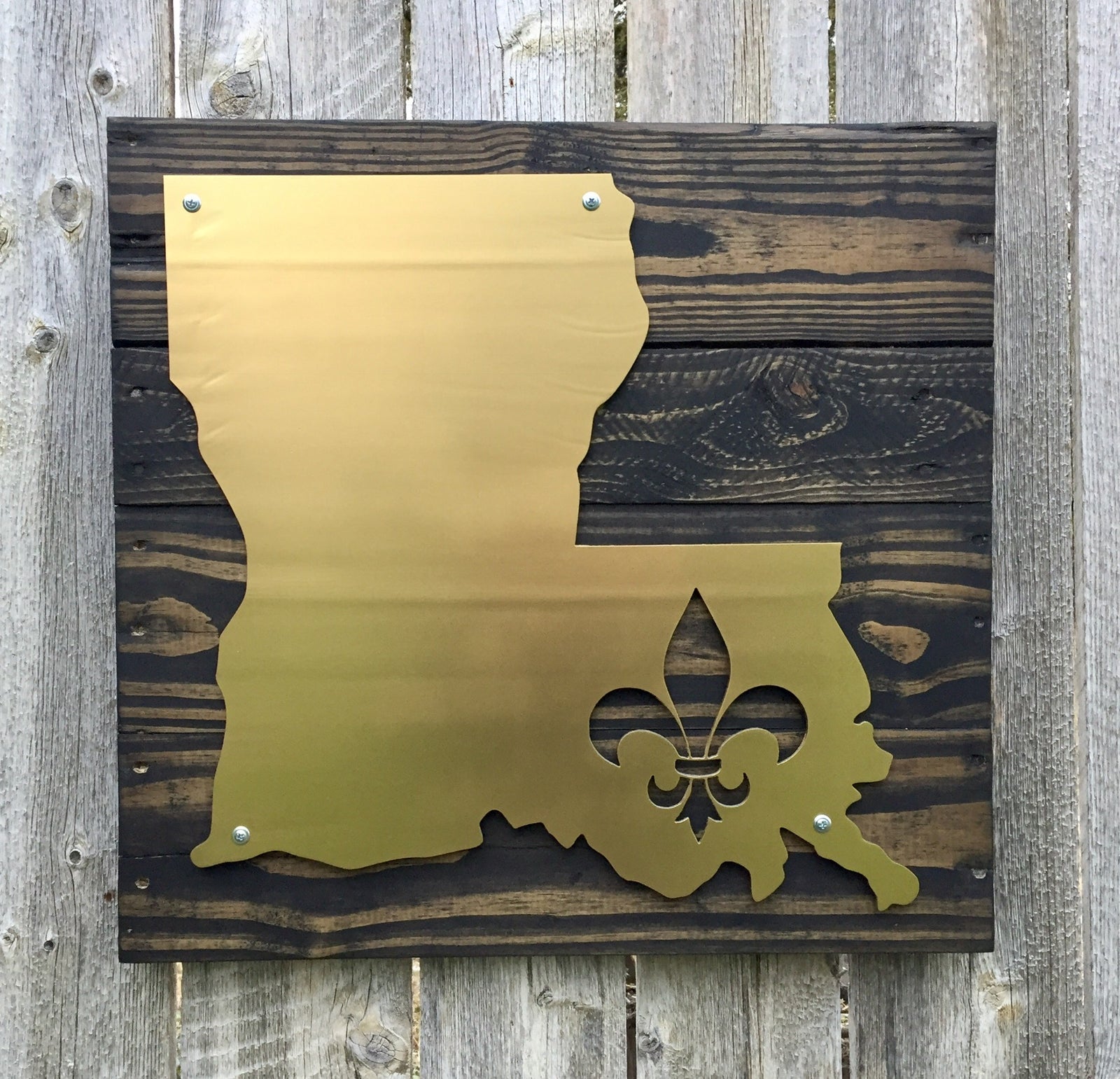 Louisiana Fleur De Lis Metal Sign