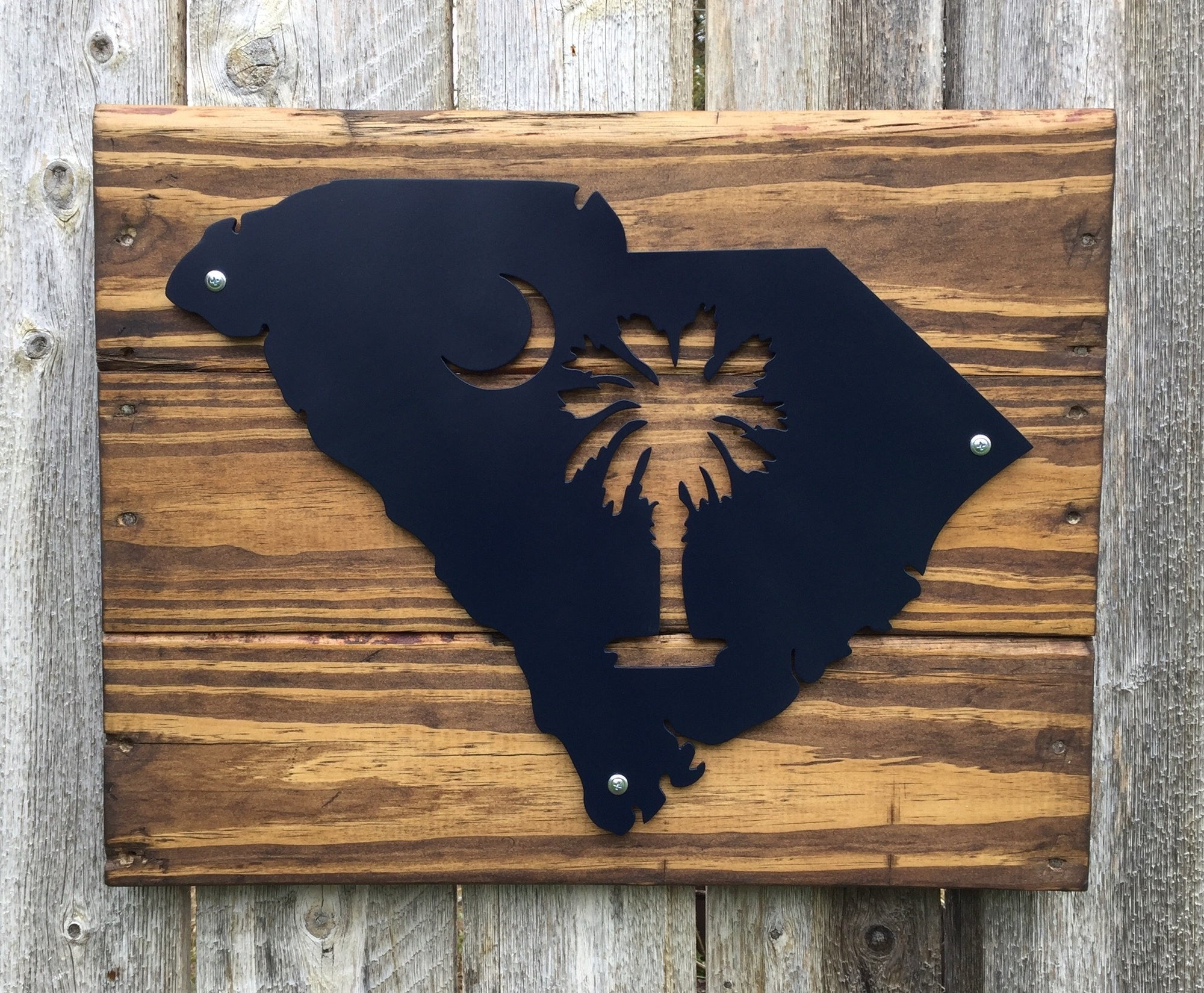 South Carolina Palmetto and Crescent Metal Sign