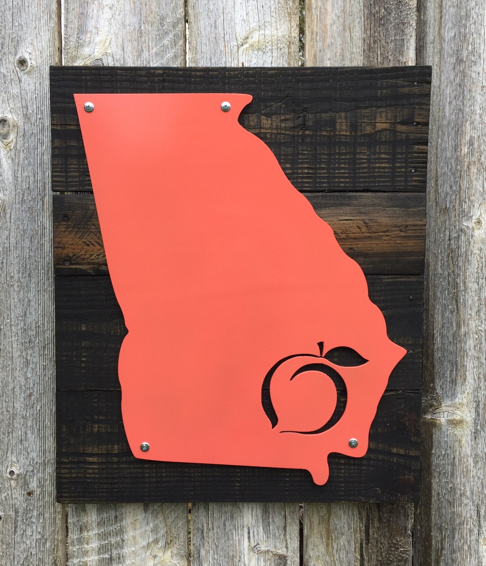 Georgia Peach Metal Sign