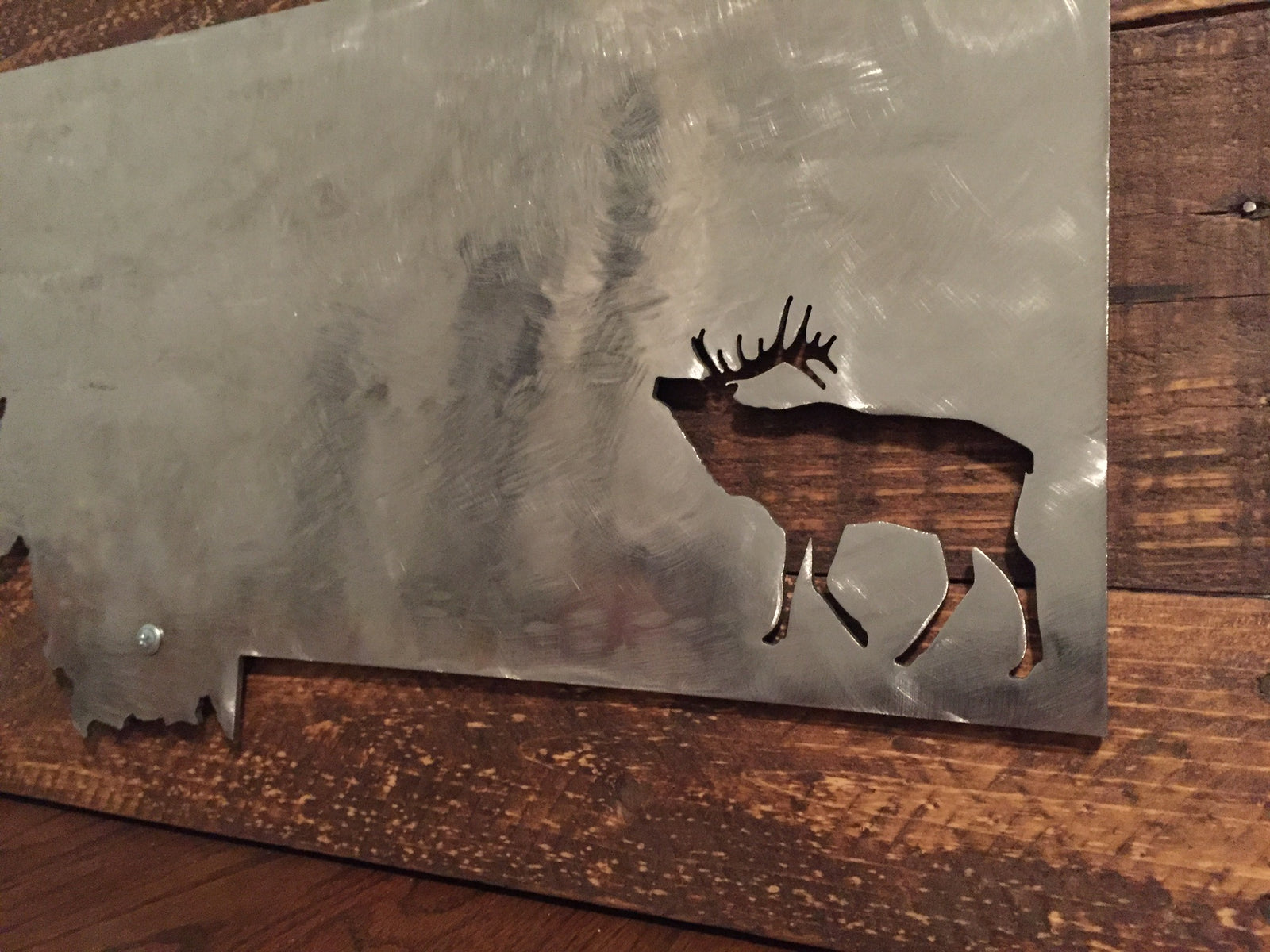 Montana Elk Metal Sign