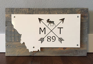 Montana Arrows Metal Sign
