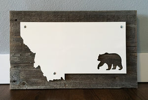 Montana Bear Metal Sign
