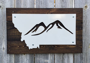 Montana Mountain Metal Sign