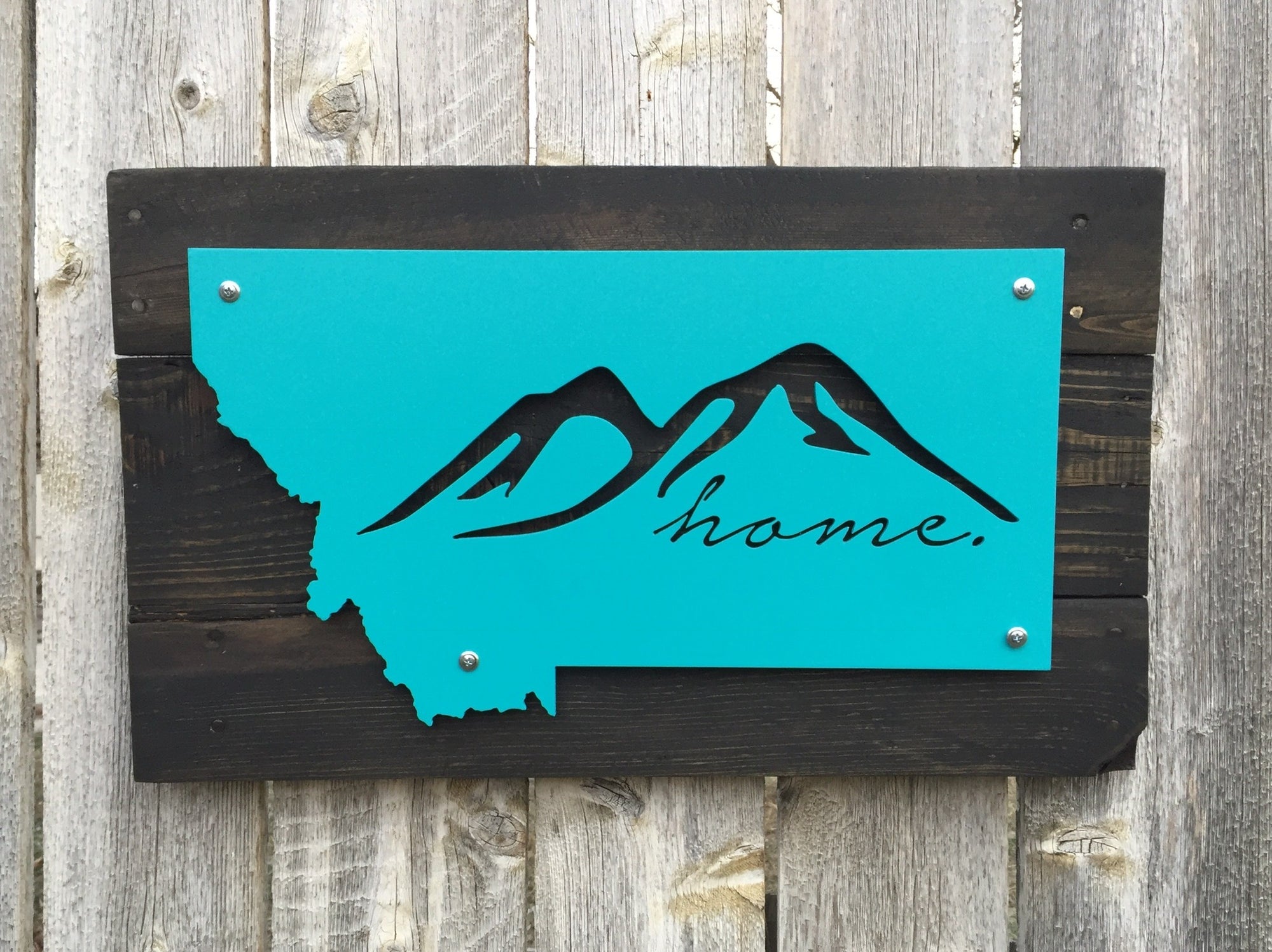 Montana Mountain Home Metal Sign