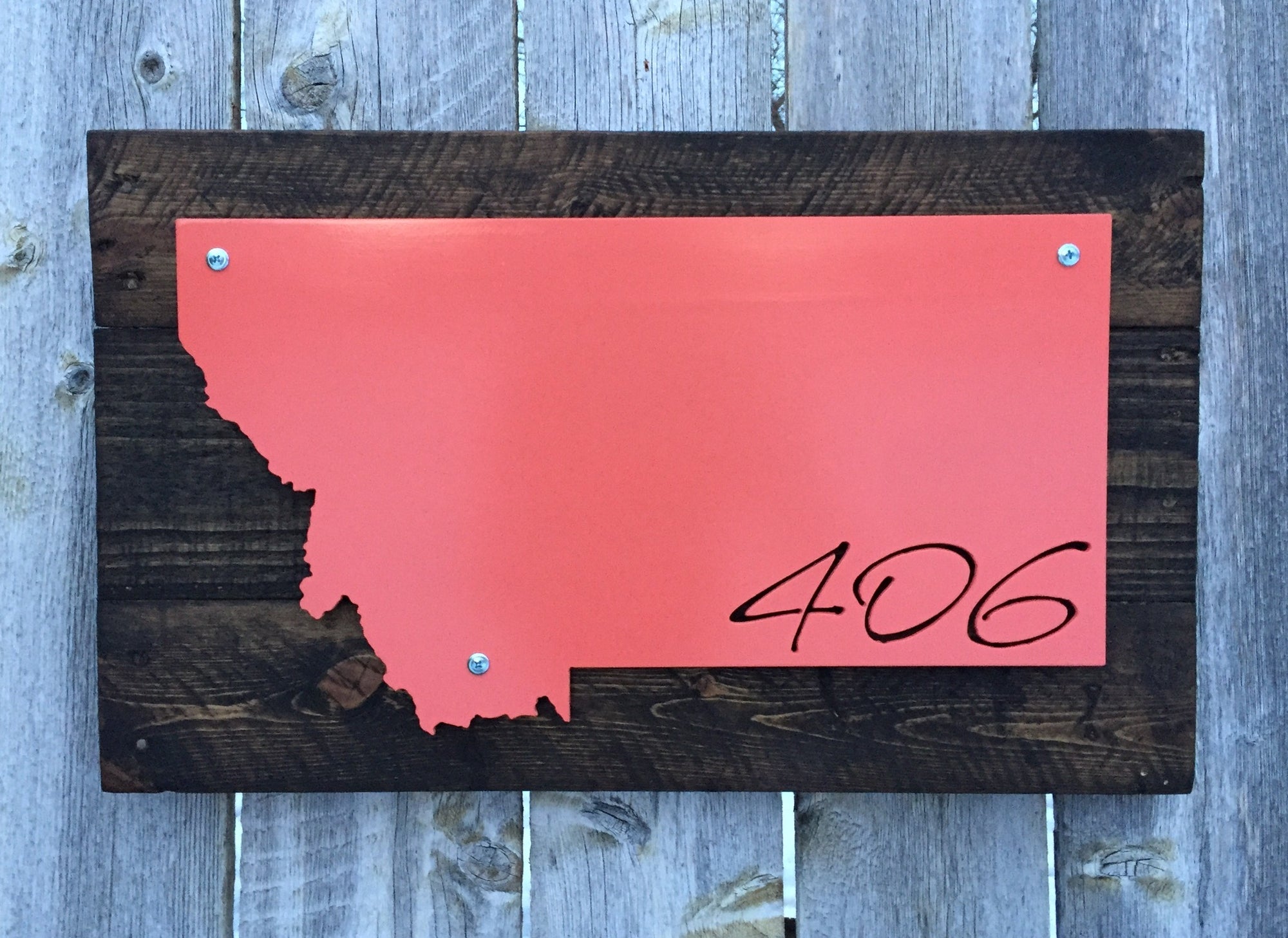 Montana 406 - Cursive Metal Sign