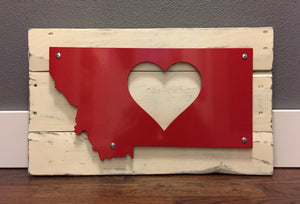 Montana Heart Metal Sign