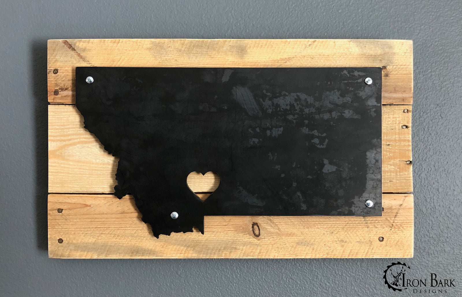 Montana Hometown Heart Metal Sign