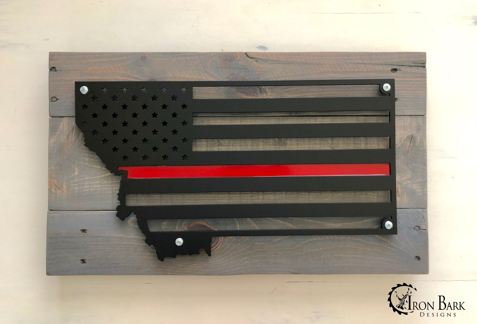 Montana Thin Red Line Metal Sign