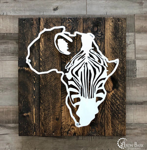Africa Zebra Metal Sign