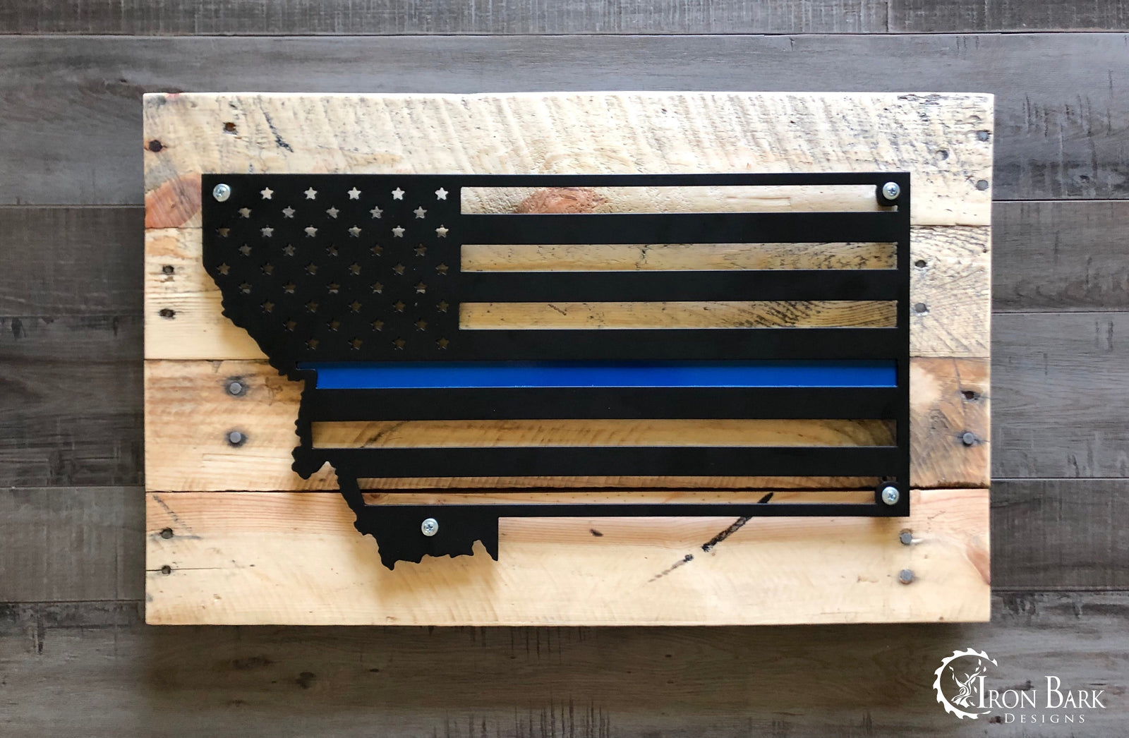 Montana Thin Blue Line Metal Sign