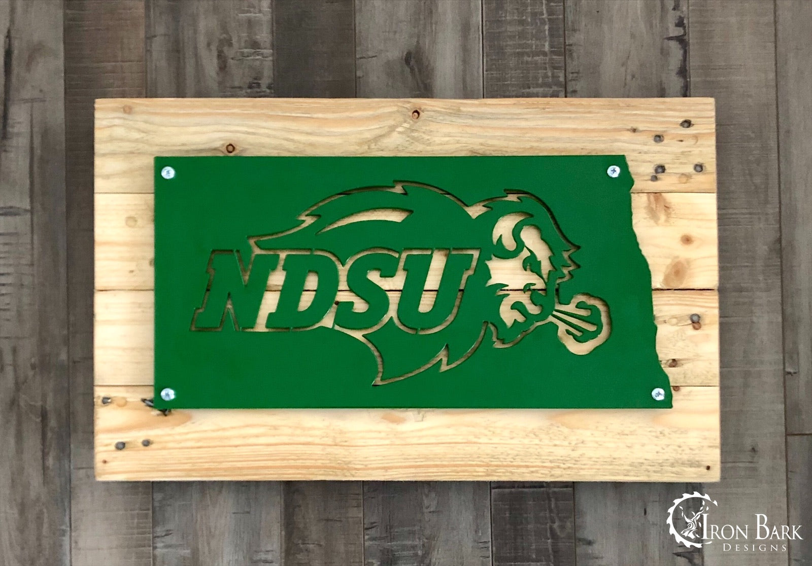 North Dakota State University Bison Metal Sign